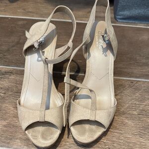 Charles By Charles David Beige Strappy Heels